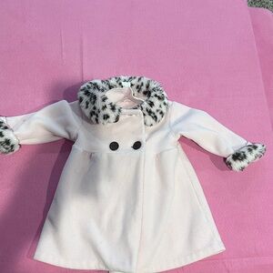 Starting Out Pink Coat with Fur Trim